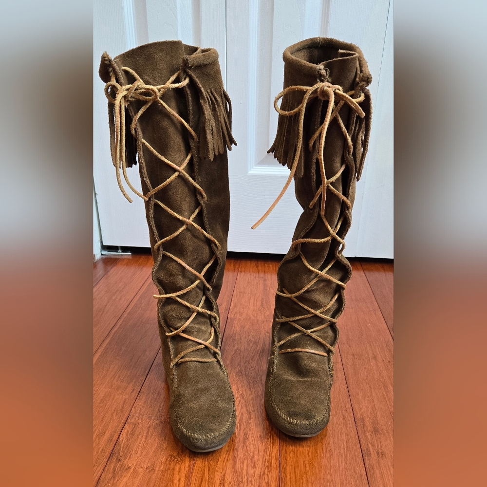 Minnetonka Knee High Boots.